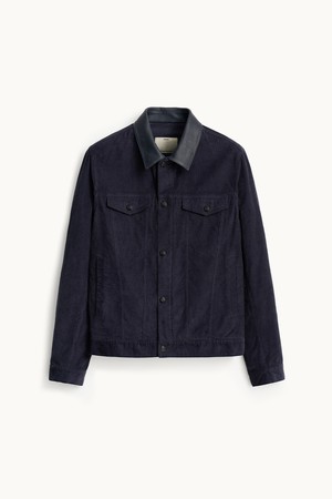 Corduroy Dyeing Trucker Jacket_Steel Blue