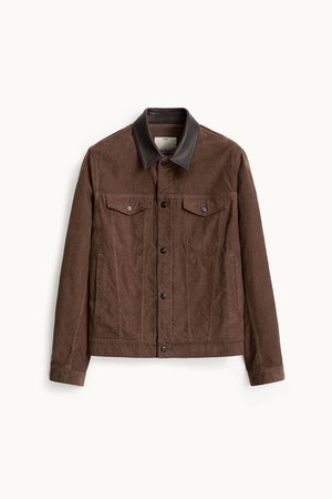 Corduroy Dyeing Trucker Jacket_Brown