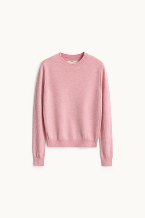 Round Neck Knit_Melange Pink