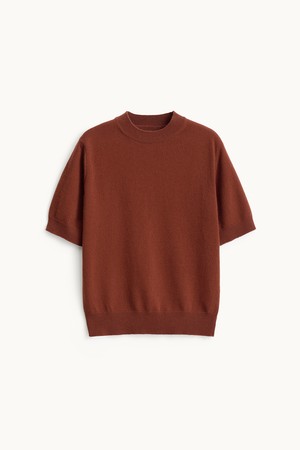 Half Sleeve Knit_Red Brown