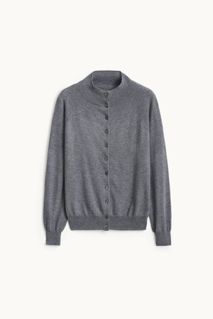 Knit Blouse Cardigan_Charcoal
