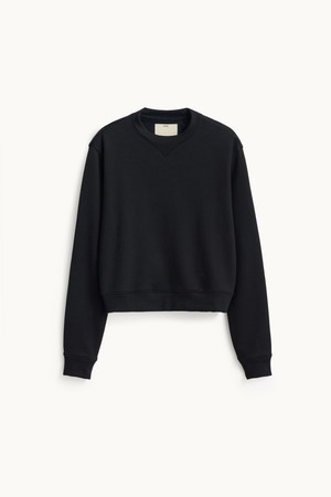 Relaxed Crop Sweat Shirt_Black