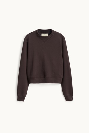 Relaxed Crop Sweat Shirt_Red Brown