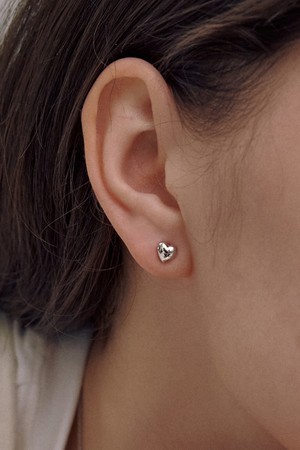 925silver 멜로우 하트 귀걸이