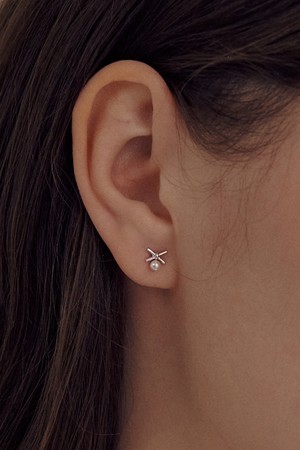 925silver 노엘 크로스 진주 귀걸이