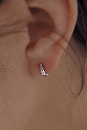 925silver 헤이즈 컷팅 원터치 링 귀걸이