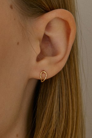 14k 오르 플로우 원터치 링 귀걸이