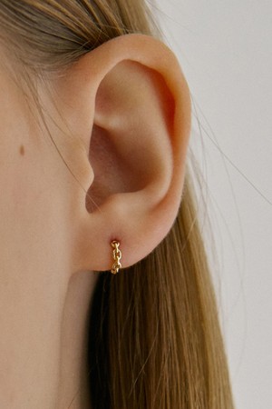 14k 론디 체인 원터치 링 귀걸이