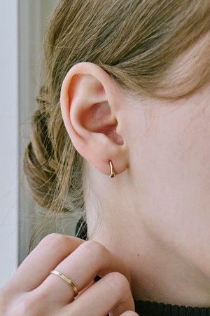 14k 노아 물방울 원터치 링 귀걸이