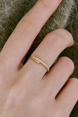 14k 크로아제 투 라인 반지