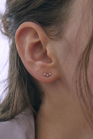 10k 루미 아치 큐빅 귀걸이