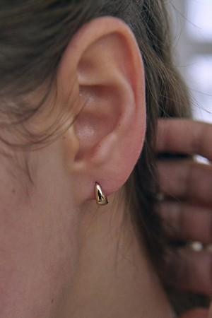 14k 페브 볼드 물방울 원터치 링 귀걸이