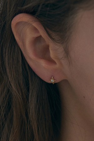 14k 라잇 원터치 링 귀걸이