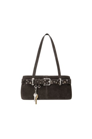 SHOULDER BROCLE MINI [SUEDE MOCHA EYELETS]