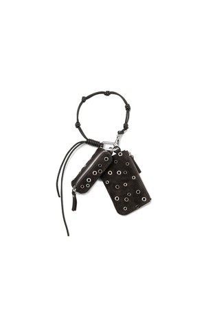 KNOTTY POUCH KEY RING [SUEDE MOCHA EYELETS]