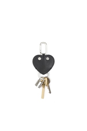 HEART FLAT KEY RING [BLACK]