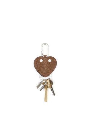 HEART FLAT KEY RING [NUBUCK BROWN]