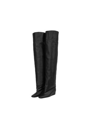 CUFF HIGH BOOTS [BLACK]