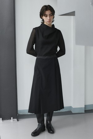 Leer cowl blouse(Black)