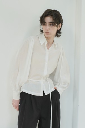 Rion shirred blouse(White)