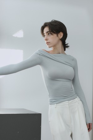 Twhist drape t-shirt(Mint)