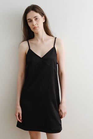 Barca silk mid one-piece (Black)
