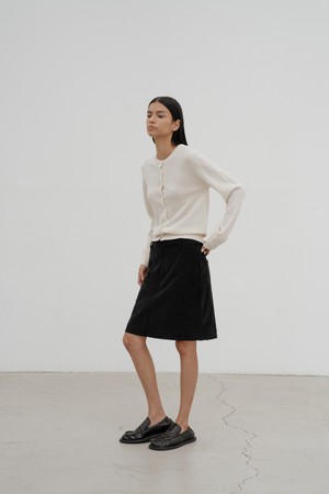 Brace corduroy skirt (Black)