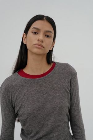 River layered t-shirt (Charcoal)