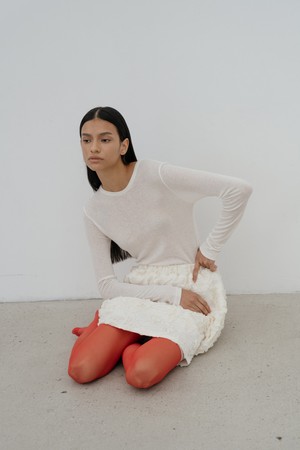 River layered t-shirt (Ivory)