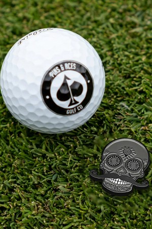 [P&A]Blackout Sugar Skull BallMarker_BLACK-a