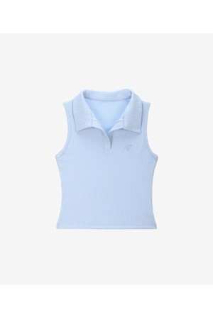 오픈카라 골지 슬리브리스(4colors)_BLUE-a