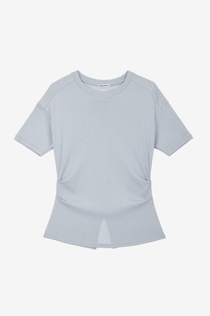 셔링 트임 숏 슬리브 (5colors)_BLUE-a