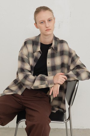 Fallen overfit check shirt (Black)