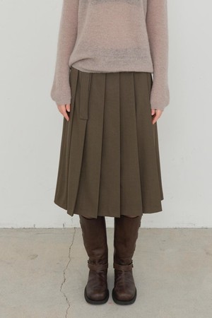 Bound Pleats Skirt (Brown)