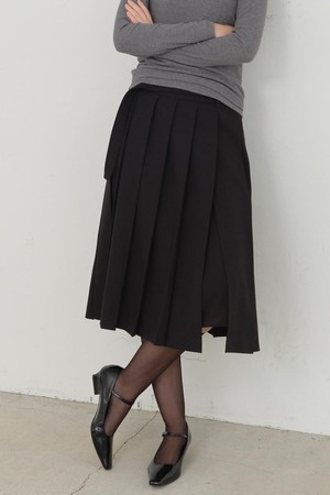 Bound Pleats Skirt (Black)