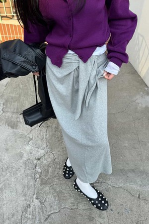 Twist Drape Skirt(MELANGE)
