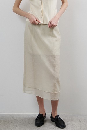 Sheer Layered Skirt(CREAM)
