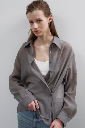 Multi-way Wrinkle Shirt(GREY)
