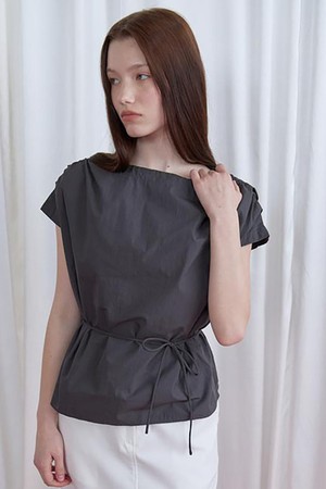 Knotline Blouse (Charcoal)