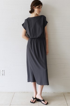 Gathered Waist Dress (Dark Gray)