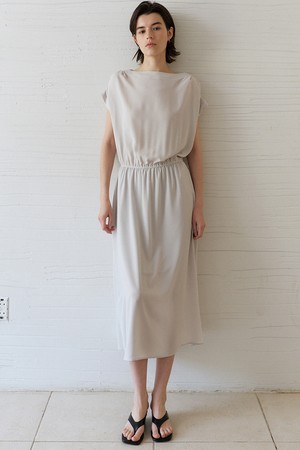 Gathered Waist Dress (Light Gray)