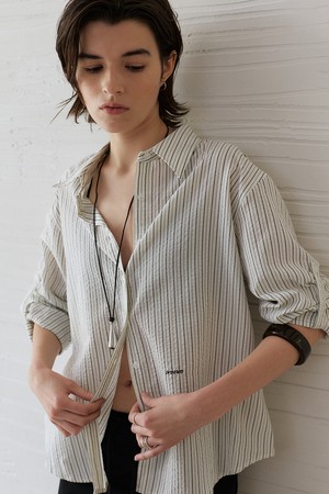 Stripe Roll-up Shirt (Ivory)