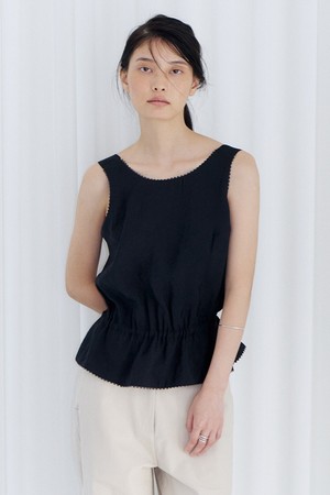Lace-Trimmed Blouse (Black)