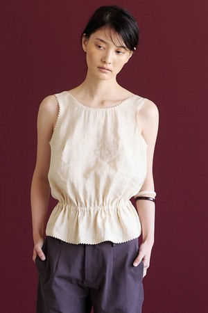 Lace-Trimmed Blouse (Peach Pink)