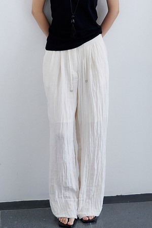 Flowing Wrinkle Pants (Ivory)