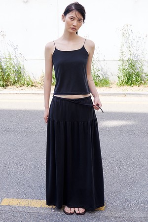 Soft Modal Tiered Skirt (Black)