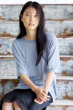 Moment Stripe Tee (Skybiue)