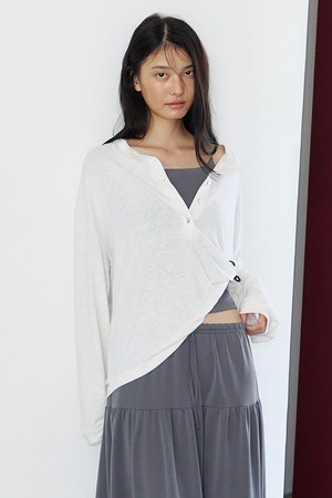 Linen Henley Tee (Ivory)