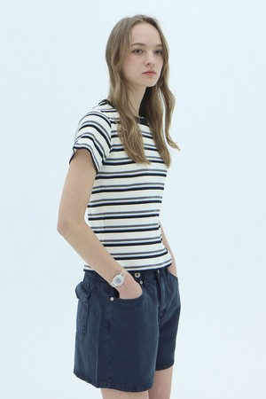 Witty Stripe T-shirt_Ivory