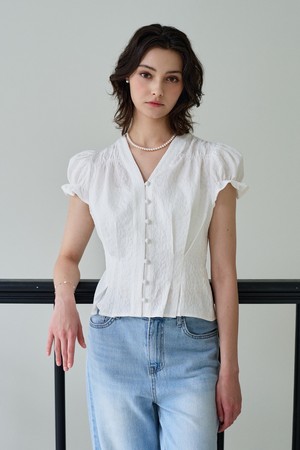 Casia Puff Blouse (White)